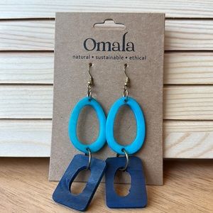 Omala Azure Coast Collection Earrings - Hoop and Rectangle